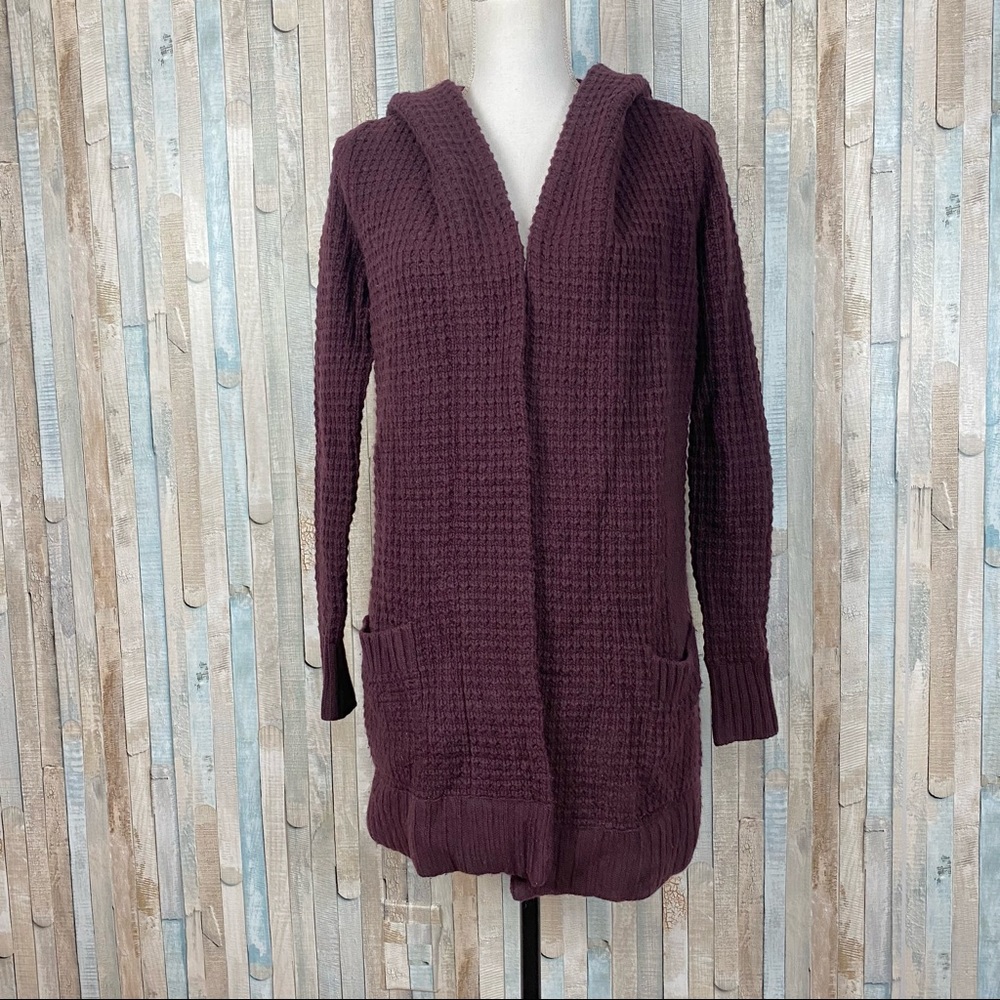 Vince XS Wool Cashmere Waffle Knit Sofia Hooded Cardigan Duster Sweater $550 - Picture 5 of 9